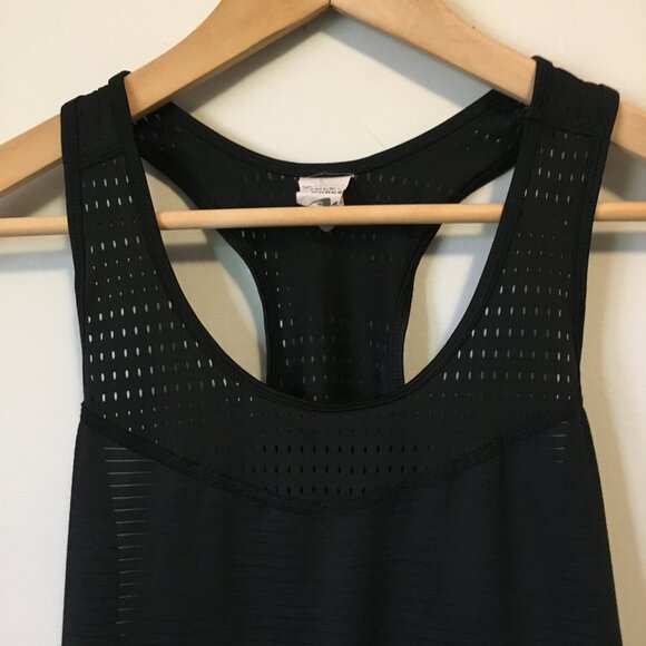 Athletic Works Black Womens Two Fabric Mesh Dri More Tech Racerback Tank Top - Picture 3 of 13